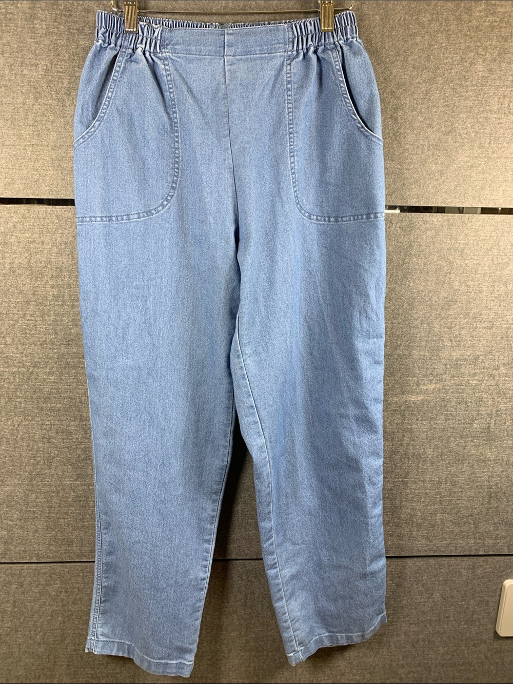 Light Blue Wide Leg Jeans with Elastic Waist